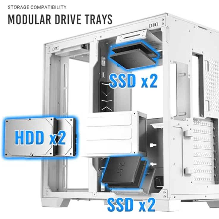 Antec C8 (mATX, ITX, ATX, E-ATX), PC Gehäuse, Weiss – Bild 14