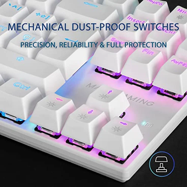 Mars Gaming MK80 Weiß, Mechanische Gaming Tastatur TKL FRGB, Antighosting, Switch Mechanischer Rot, Italienisch Sprache – Bild 5
