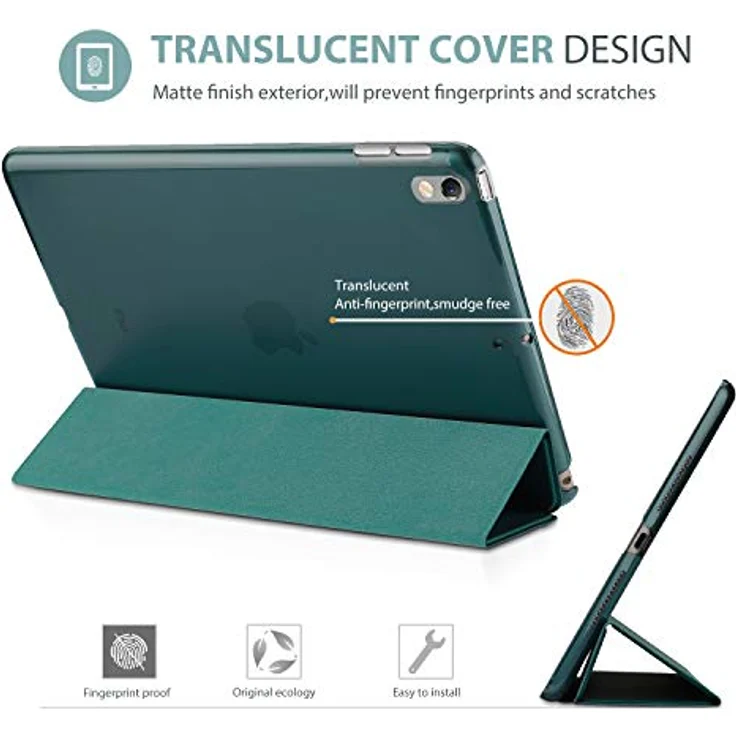 ProCase Hülle für 10,5 Zoll iPad Air 3 2019/iPad Pro 2017, ultra dünn, transluzente Rückseite, Auto Schlafen/Wachen, Emerald – Bild 4