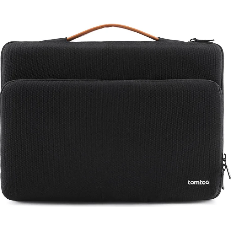 tomtoc Versatile A14, Notebooktasche für 13-13.3 Zoll Laptops, Schwarz mit Corner Armor und zusätzlichem Zubehörfach