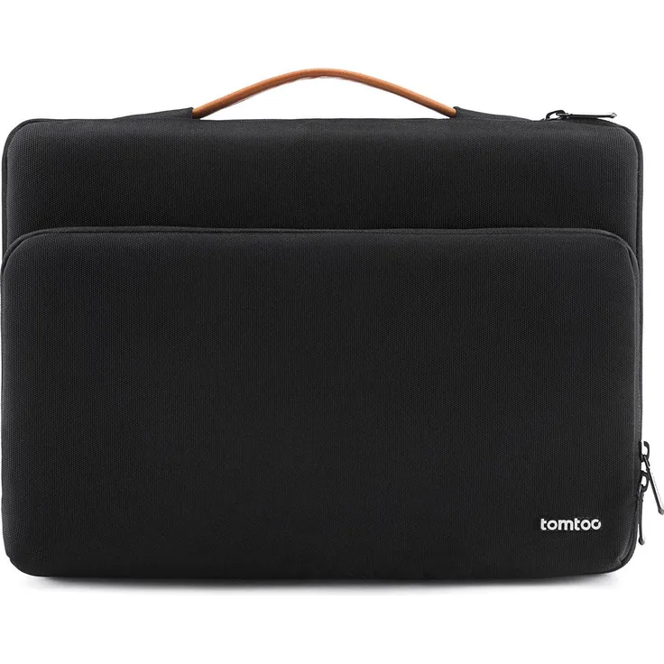 tomtoc Versatile A14, Notebooktasche für 13-13.3 Zoll Laptops, Schwarz mit Corner Armor und zusätzlichem Zubehörfach
