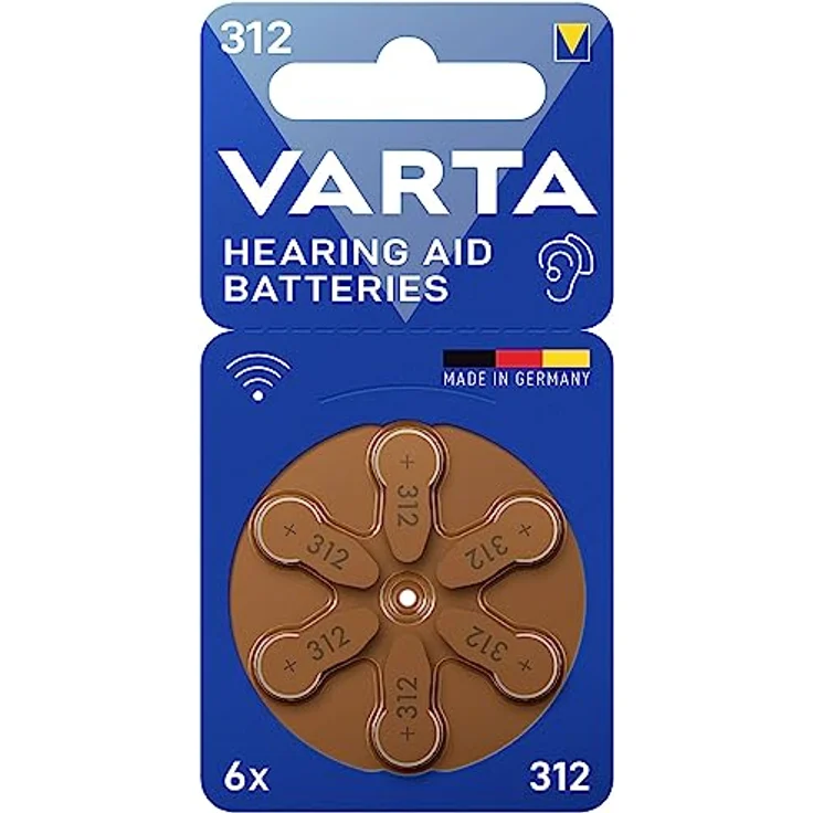 Varta 393569 Knopfbatterien für Hörgeräte V312 6 Stück – Bild 1
