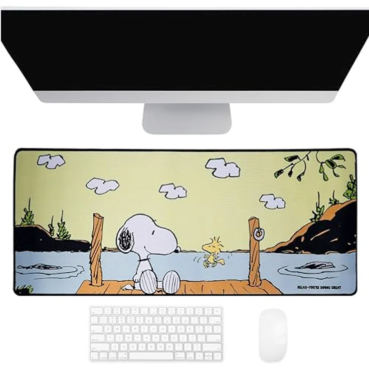 Blue Sky Designs Peanuts XXL Mauspad, offiziell lizenziertes Mousepad mit Snoopy, 70 x 30 cm – Bild 1