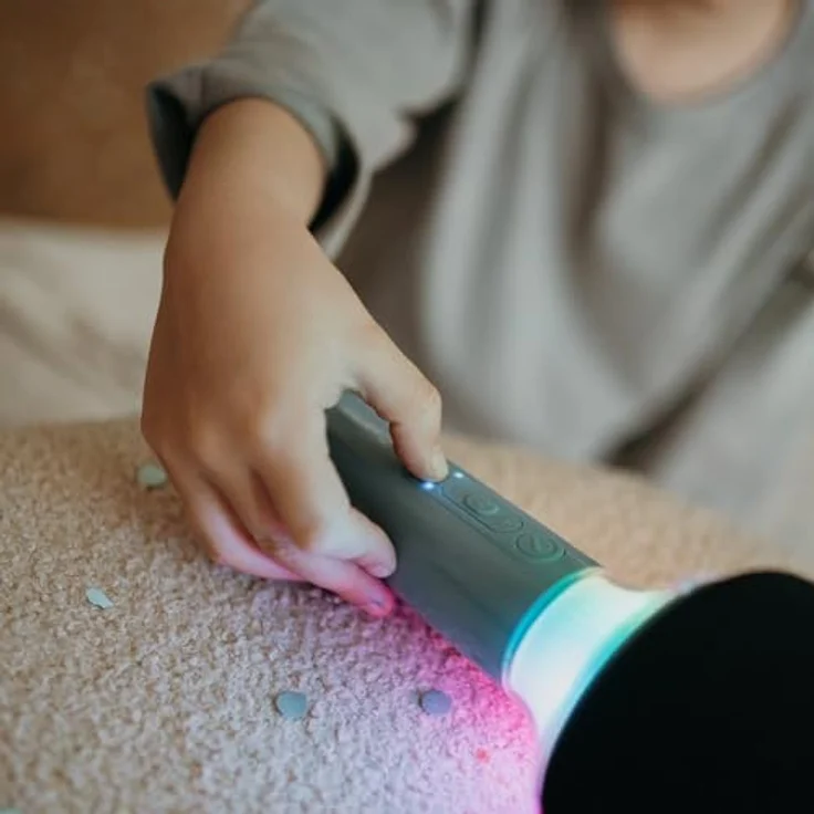 KIDYWOLF - Bluetooth LED Mikrofon mit Licht blau – Bild 2