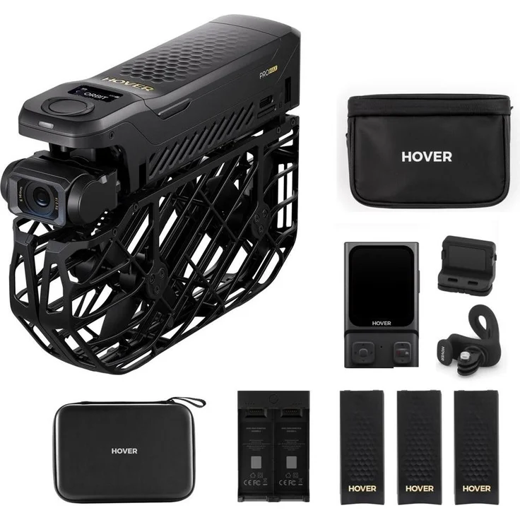 HoverAir X1 PRO Ultimate Cycling Kit Drohne, 12 Mpx Kamera, 191,5 g leicht, Schwarz, inkl. Aufbewahrungstasche