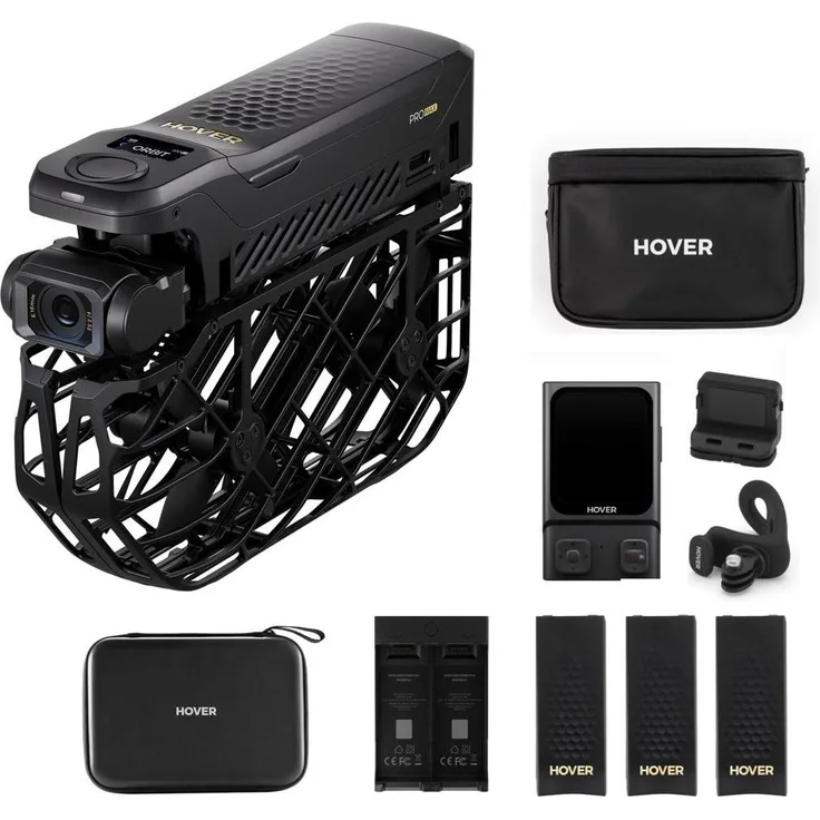 HoverAir X1 PRO Ultimate Cycling Kit Drohne, 12 Mpx Kamera, 191,5 g leicht, Schwarz, inkl. Aufbewahrungstasche