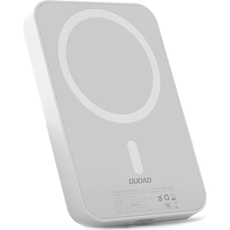 Dudao K26S Powerbank 5000mAh, 20W USB-A / USB-C / MagSafe, kabelloses Laden, Weiß – Bild 1