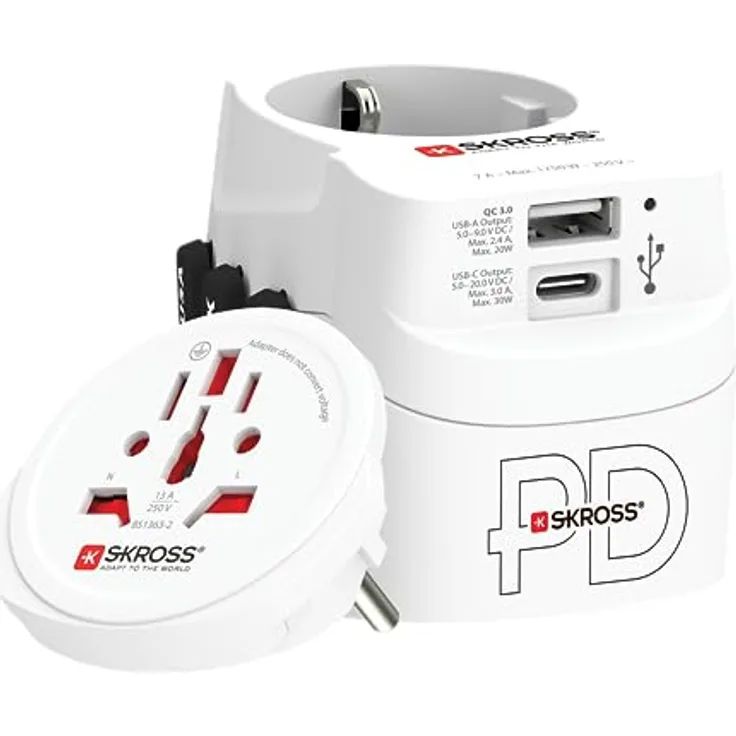 Skross 1.302473 Reiseladegerät PRO Light USB AC30PD World