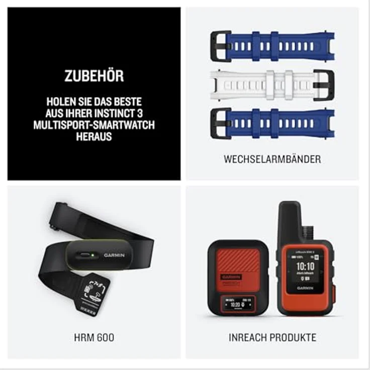 Garmin Instinct 3, Smartwatch 50 mm, Supernova Edition, Solar, Whitestone/Black – Bild 7