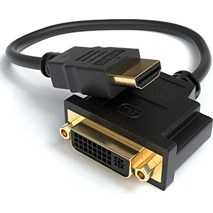 JAMEGA HDMI auf DVI Adapter, 24+5 Kabel Konverter, 4K High Speed, vergoldete Kontakte, kompatibel mit TV, Beamer, PC, PS4, Xbox One – Bild 1