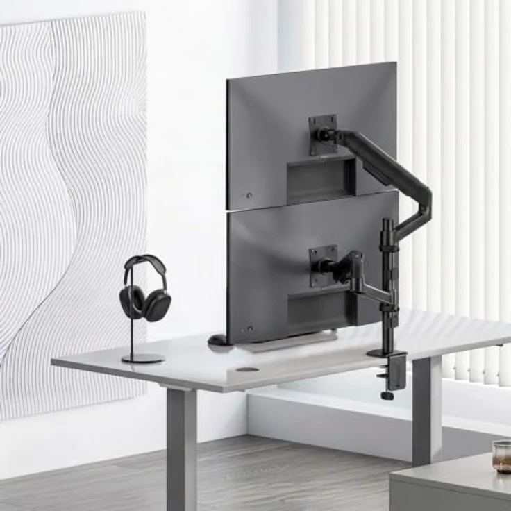 Ergo Office ER-692 Dual-Monitorhalterung für 2 Monitore (17–32 Zoll) mit Gasfedern, bis 10 kg pro Arm, VESA 75x75/100x100 – Bild 6