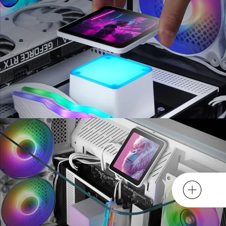 Mars Gaming ML-VISIONPRO240W, CPU Wasserkühler mit zwei 120 mm Lüftern und mehrfarbiger LED-Beleuchtung, Weiss – Bild 6