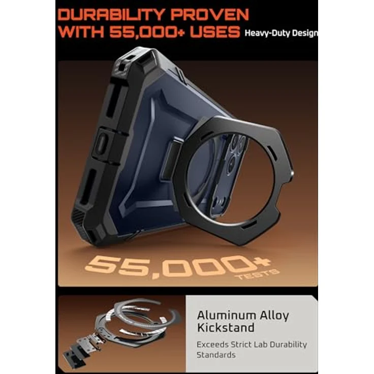 SUPCASE Unicorn Beetle Grip Hülle für iPhone 17 Pro, [Militärstandard Fallschutz, MagSafe-kompatibel, integrierter Ringhalter, Schwarz] – Bild 5