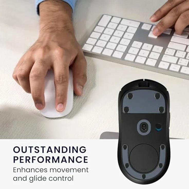 kwmobile 20x Mouse Feet Sticker, PTFE Mausgleiter für Gaming-Mäuse, 4 Größen (6mm, 6,5mm, 7mm, 10mm), Schwarz – Bild 4