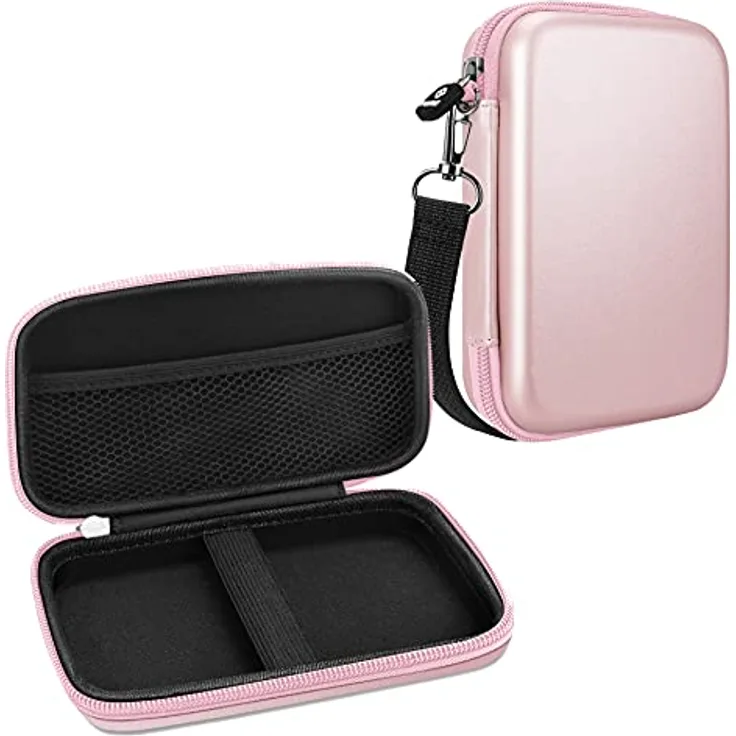 FINTIE Tasche für Fujifilm Instax Mini Link 2 / Mini Link, Hartschalen Tragetasche mit Reißverschluss, Schutz vor Stößen und Nässe, Roségold