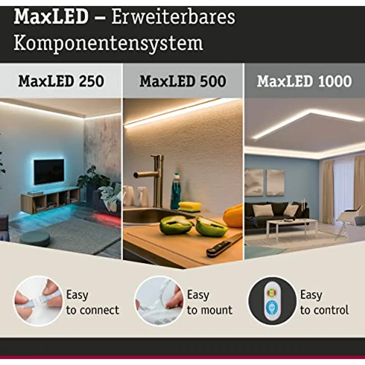 Paulmann 70974 LED Stripe MaxLED Night Bewegungssensor max. 144 Watt Lichtband Weiß Lichtstreifen Kunststoff LED Band – Bild 4