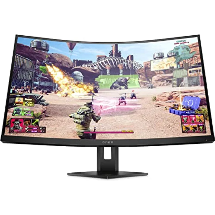 OMEN 27c Gaming Monitor - 27 Zoll Bildschirm, QHD Display, 240Hz, AMD FreeSync Premium Pro, 1 ms Reaktionszeit, HDMI 2.0, Display Port 1.4, 1x USB-C, 2x USB-A, curved, schwarz