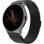 Noise Twist Go Smartwatch mit rundem Zifferblatt und BT-Anruf, 3,5 cm Display, Metallbau, 100+ Zifferblätter, IP68, Schlafüberwachung, 100+ Sportmodi, 24/7 Herzfrequenzüberwachung, Black Link,