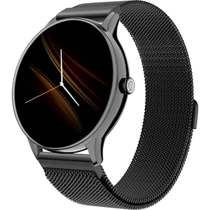 Noise Twist Go Smartwatch mit rundem Zifferblatt und BT-Anruf, 3,5 cm Display, Metallbau, 100+ Zifferblätter, IP68, Schlafüberwachung, 100+ Sportmodi, 24/7 Herzfrequenzüberwachung, Black Link, – Bild 1