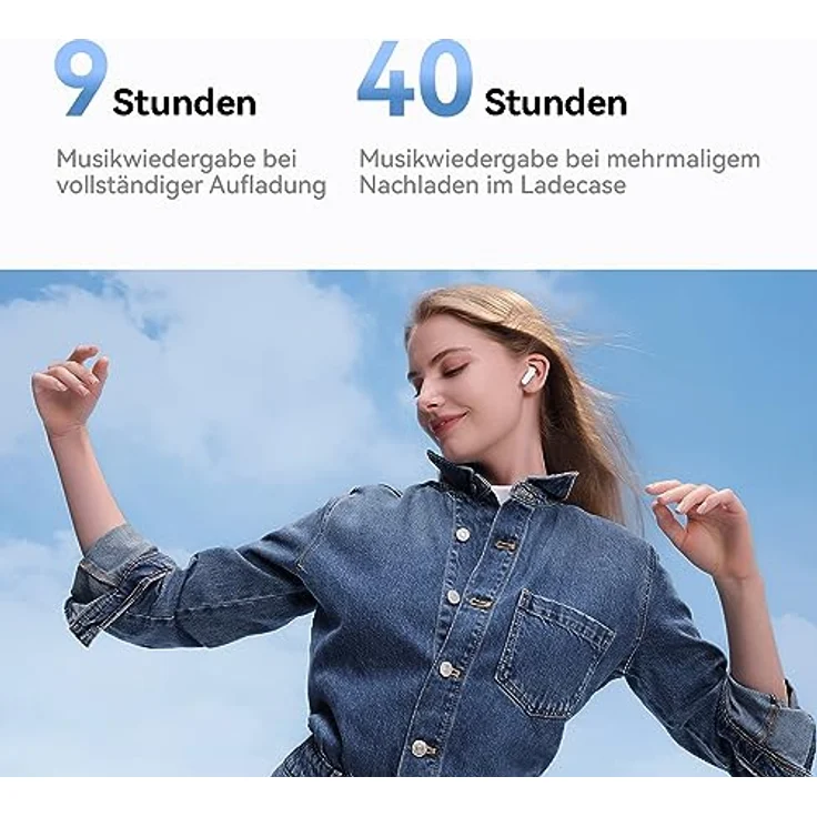 HUAWEI FreeBuds SE 2 Wireless Kopfhörer, Bis zu 40 Stunden Akkulaufzeit, Leicht und komfortabel, Ausgewogener Klang, Wasserdichtigkeit, Deutsche Version, Ceramic White – Bild 3