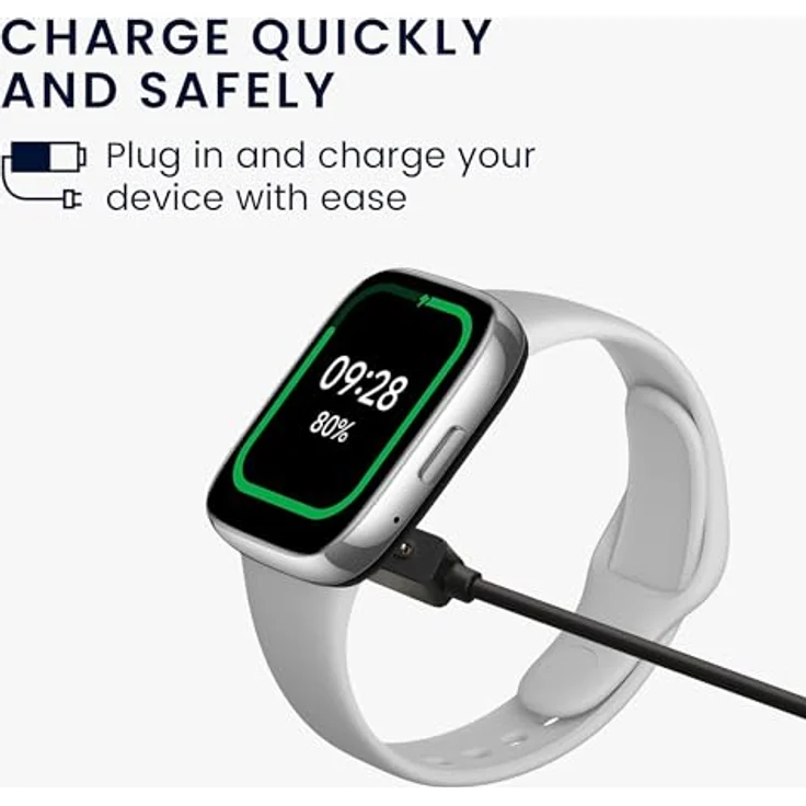 kwmobile USB Kabel Charger für Xiaomi Redmi Watch 4/3 - Smart Watch Ersatzkabel in Schwarz – Bild 2