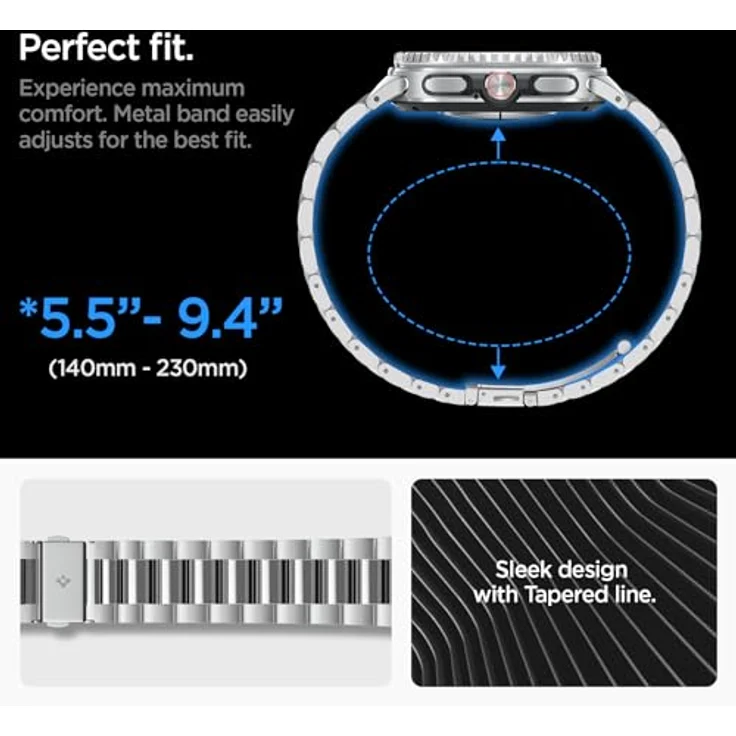 Spigen Modern Fit Uhrenarmband für Samsung Galaxy Watch8 40mm/44mm/Classic, Silber, langlebiges Design – Bild 6