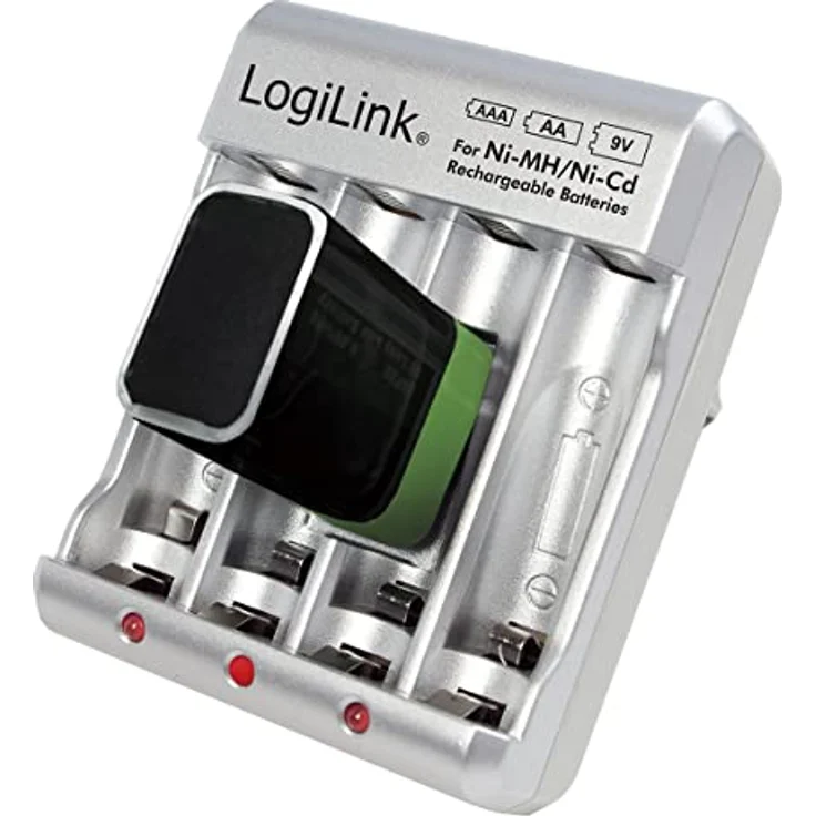 LogiLink PA0168 Akku-Ladegerät für ''AA-AAA-9V Ni-MH-Ni-Cd Akkus'' Silber – Bild 6