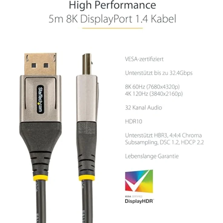 StarTech.com DisplayPort 1.4 Cable M-M 5m – Bild 4