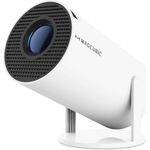 Magcubic Mini Beamer 4K, Smart Projektor mit Android 14, 5G WiFi 6, BT 5.4, Auto horizontale Trapezkorrektur, 8000 Lumen, weiß