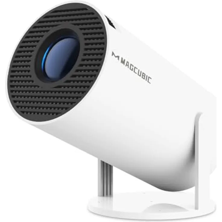 Magcubic Mini Beamer 4K, Smart Projektor mit Android 14, 5G WiFi 6, BT 5.4, Auto horizontale Trapezkorrektur, 8000 Lumen, weiß