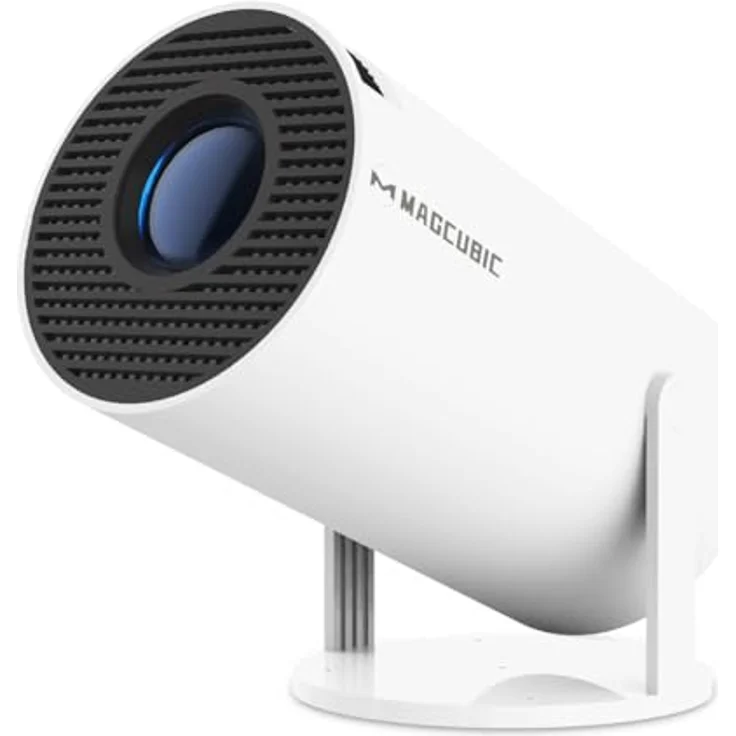 Magcubic Mini Beamer 4K, Smart Projektor mit Android 14, 5G WiFi 6, BT 5.4, Auto horizontale Trapezkorrektur, 8000 Lumen, weiß – Bild 1