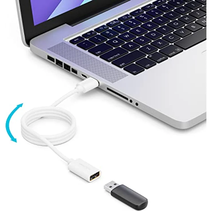 deleyCON 5m USB 2.0 Verlängerungskabel, USB-A auf USB-A, Hochgeschwindigkeit bis 480 Mbps, Weiß – Bild 2