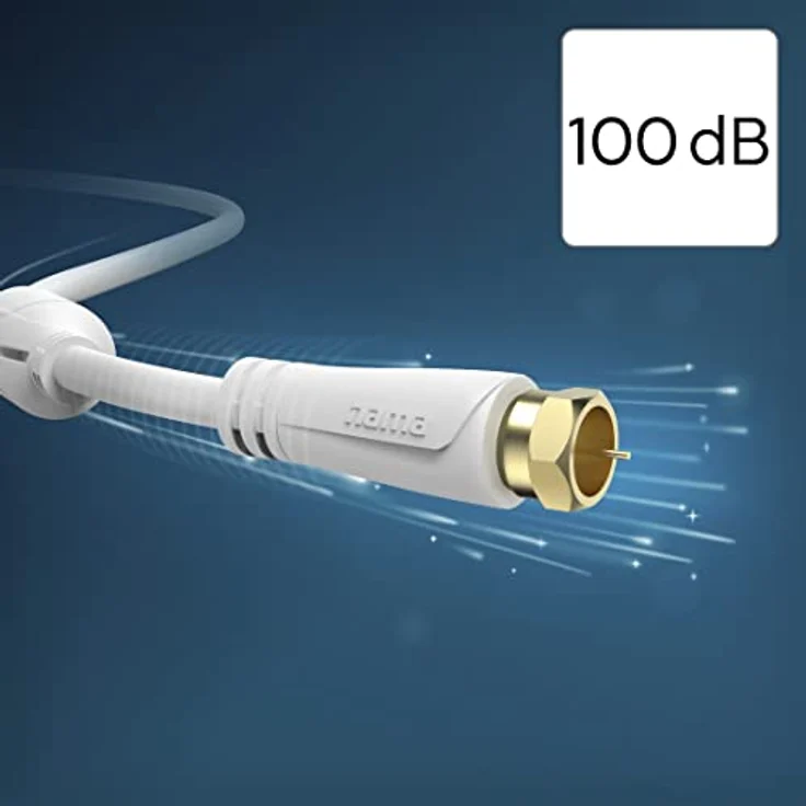 Hama Antennenkabel 1,5 m, F-Stecker auf F-Stecker, Weiß – Bild 3