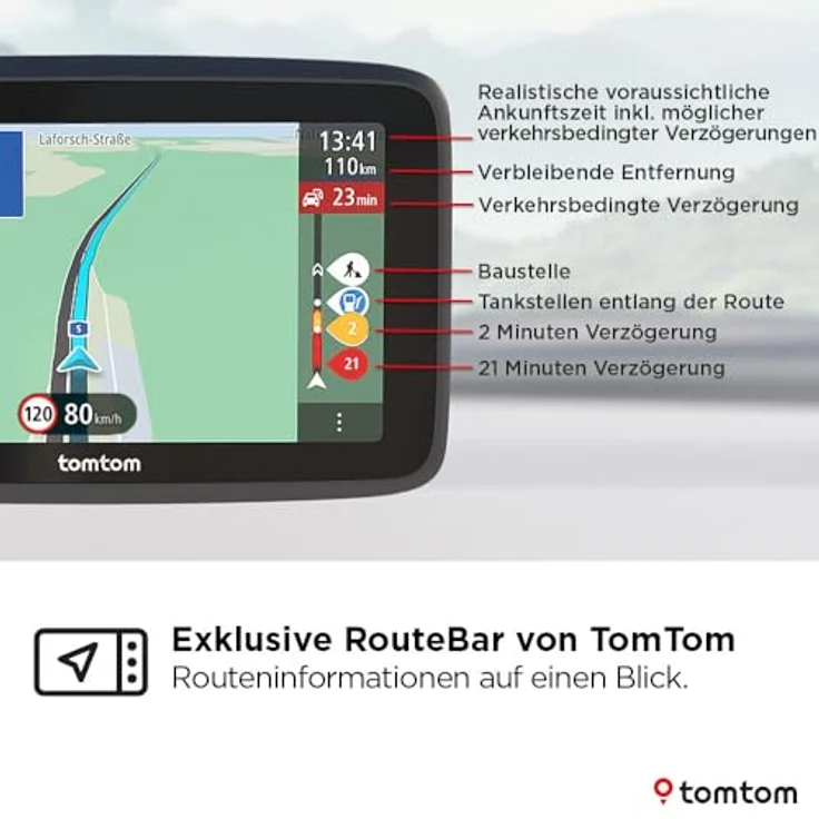 TomTom GO Classic 2nd, 5 Zoll Pkw-Navi mit TomTom Traffic, Karten-Updates Europa, WiFi-Updates, dynamischem Fahrspurassistent und integrierter Halterung – Bild 5