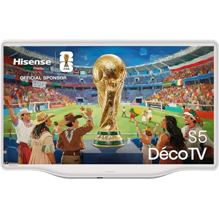 Hisense 32S5Q Deco TV, 80cm (32 Zoll) FHD QLED, HDR10, Dolby Atmos, Morandi-Weiß, Kunst-Inspiriertes Design, WiFi, HDMI, DTS Virtual:X – Bild 1