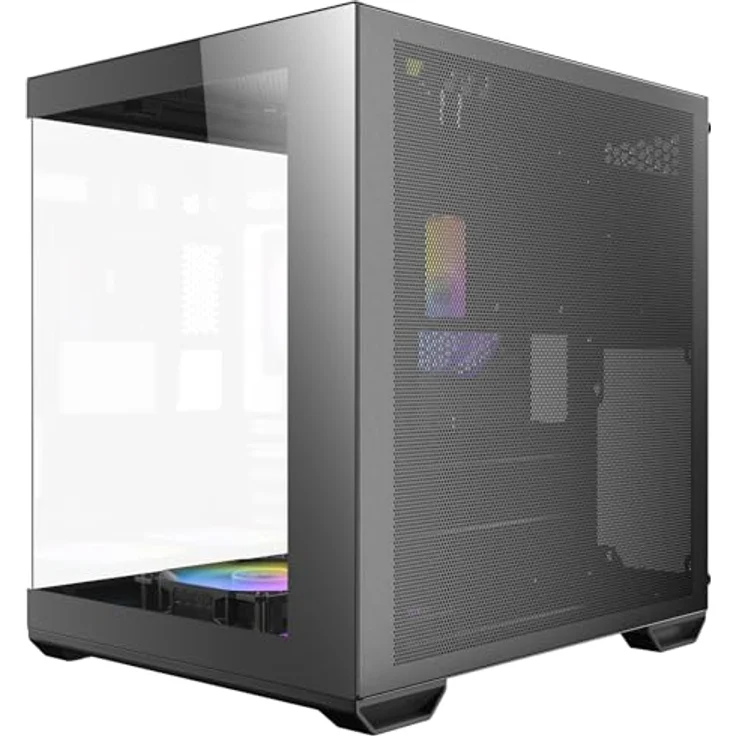 Antec CX60M ARGB Mini Tower Gehäuse, Micro-ATX, gehärtetes Glas, schwarz, mit optimiertem Airflow und Unterstützung für Flüssigkeitskühlung – Bild 1