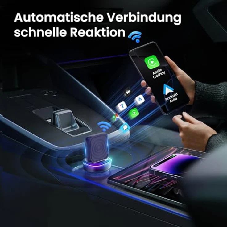 Carlinkit Wireless CarPlay & Android Auto MINI-Ultra Adapter, 2-in-1 Wireless Adapter mit USB-A und Typ-C, OTA-Upgrade, kompaktes Mini-Stick-Design – Bild 5