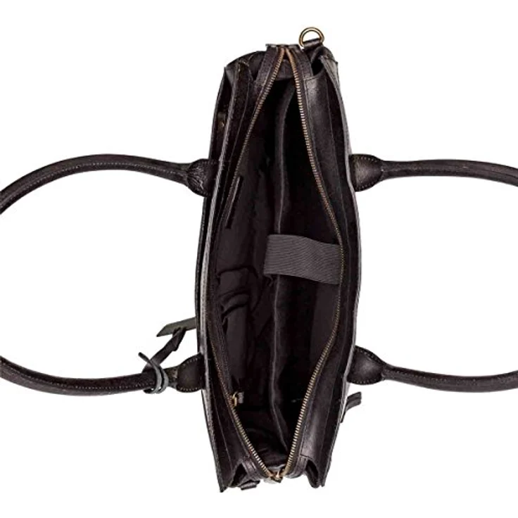 Burkely Fundamentals Vintage Valerie, Notebooktasche für Laptops bis 15,6 Zoll, Schwarz, mit gepolstertem Fach und verstellbarem Schulterriemen – Bild 4