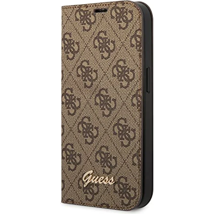 Guess GUBKP14MHG4SHW Hülle für iPhone 14 Plus 6,7" braun/Brown Book 4G Vintage Gold Logo – Bild 1