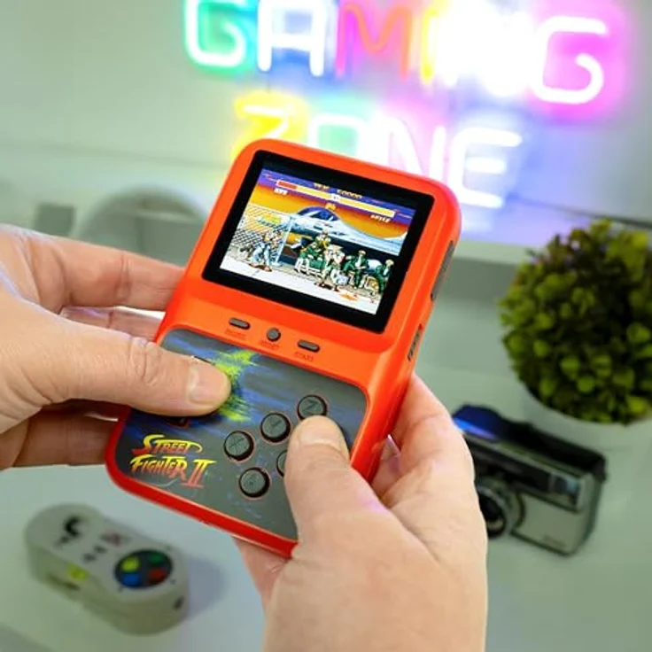 Fizz creations Street Fighters 2 Champion Edition, Retro Handheld Spielekonsole mit farbigem Display und 12 klassischen Charakteren – Bild 2