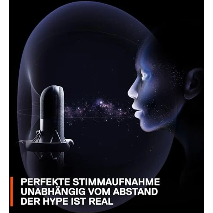 SteelSeries Alias USB-Mikrofon für PC – 3 Mal größere Kapsel fürs Gaming, Streaming und Podcasting – KI-gestützte Geräuschunterdrückung – LED-Stummschalttaste + Pegelüberwachung – Stoßdämpfer – Bild 4