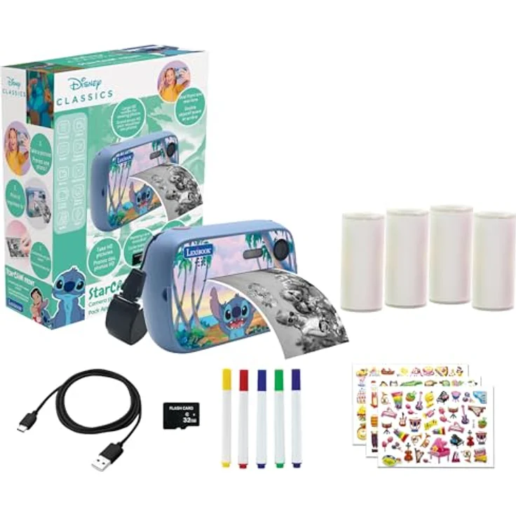 Lexibook Appareil instantané Starcam photo + video Stitch - Deux capteurs de 1,3 MP - Ecran LCD 2 pouces flash inclus - Bleu – Bild 1