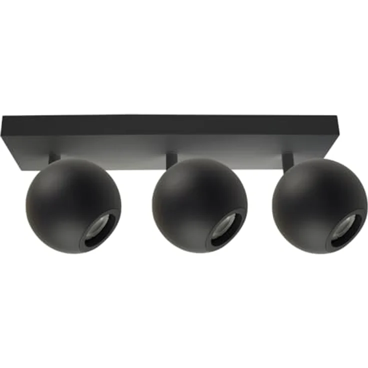 ENOVALITE Deckenleuchte GLOBE, 3-flammig, GU10 Fassung, aus Metall, Ø10cm, matt schwarz - Deckenlampe Kugel Spot Strahler – Bild 1