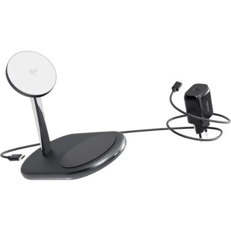 Epico UltraBase EX40 Qi2 2in1, Wireless Charger mit 15 W in Schwarz