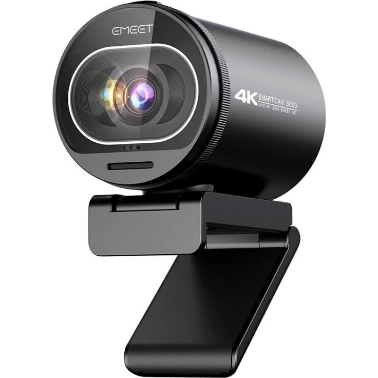 eMeet SmartCam S600, Full HD USB Webcam in Schwarz mit integriertem Mikrofon