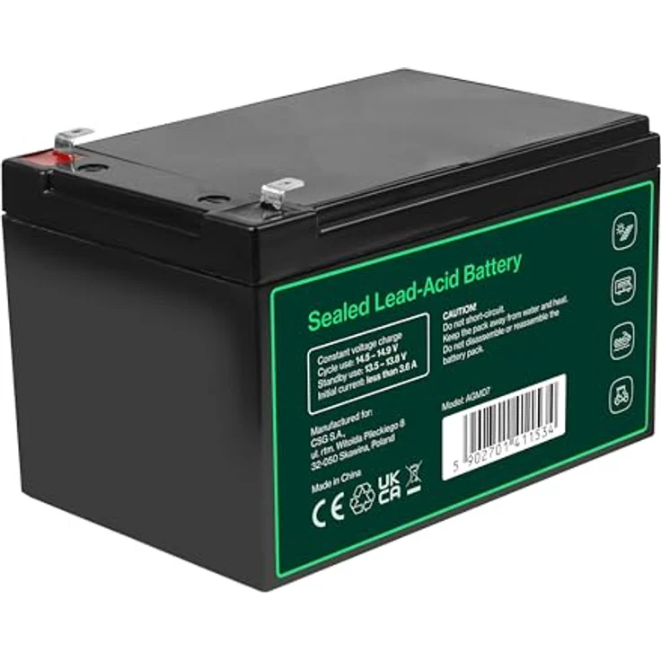 Green Cell AGM07 Bleiakku 12V 12Ah Blei-Vlies (AGM) (B x H x T) 151 x 95 x 98mm Flachstecker 6.35mm Zyklenfest, Wartungsfrei – Bild 6