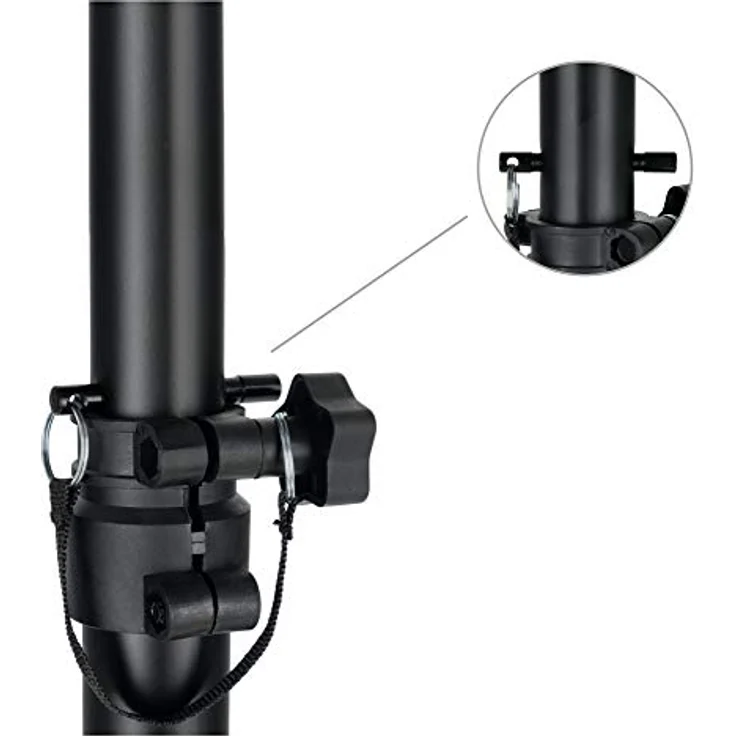Pronomic SLS-10 Stativ für Studio Monitor Ständer (Höhenverstellbar 80 cm bis 130 cm, Dreiecksbasis, Gummifüße, Dornenfüße-Spikes, Stahl, Trägerplatte mit Gummistreifen) Schwarz pulverbeschichtet  – Bild 9