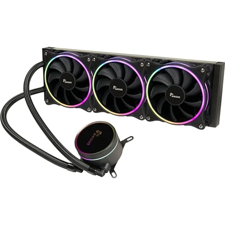 Inter-Tech 360mm AIO Wasserkühlung mit ARGB Beleuchtung, AMD/Intel kompatibel, 300 Watt, Aluminium/ Kupfer