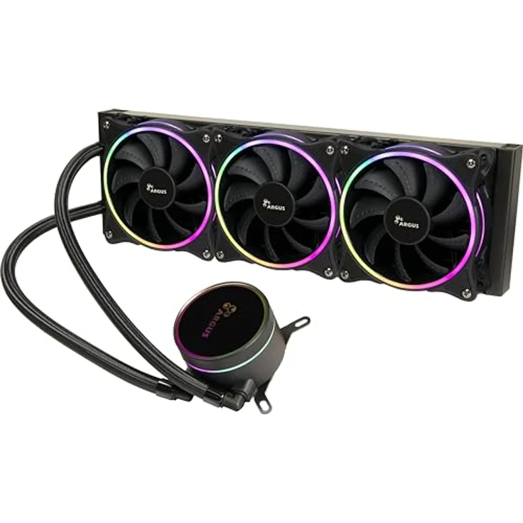 Inter-Tech 360mm AIO Wasserkühlung mit ARGB Beleuchtung, AMD/Intel kompatibel, 300 Watt, Aluminium/ Kupfer – Bild 1