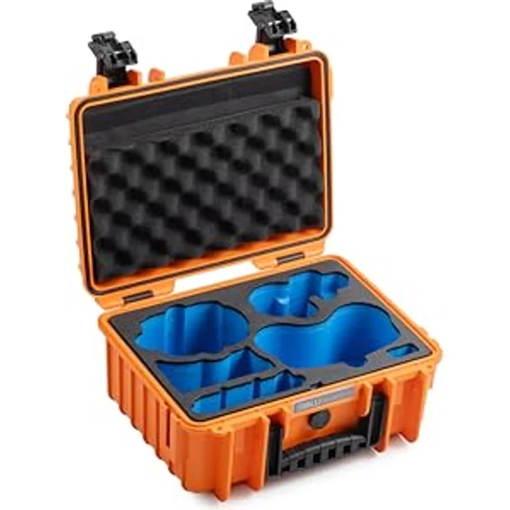 B&W International Outdoor Schutzkoffer Typ 3000 für Antigravity A1, wasserdicht IP67, schlagfest, orange, mit passgenauem Inlay für Zubehör – Bild 1
